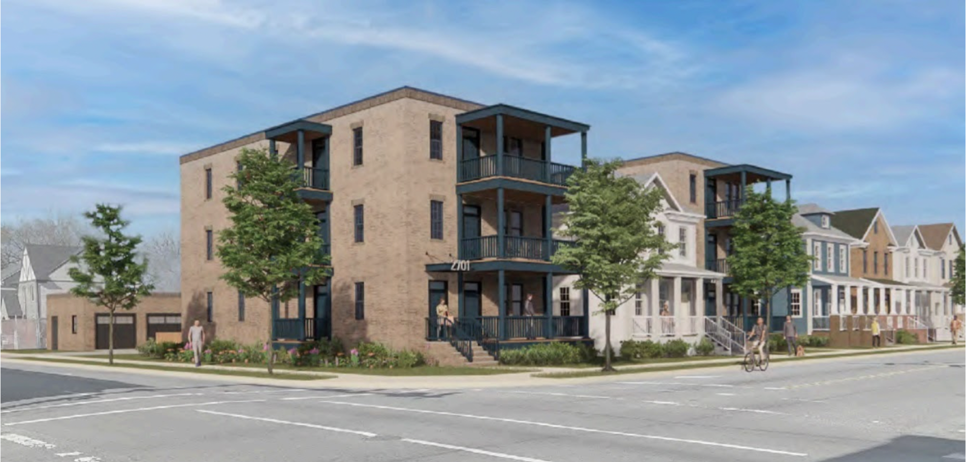 a rendering of missing middle housing Virginia Mercury